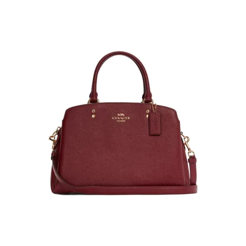 COACH Lillie Кожа Сумка Большая Женская Бордовая