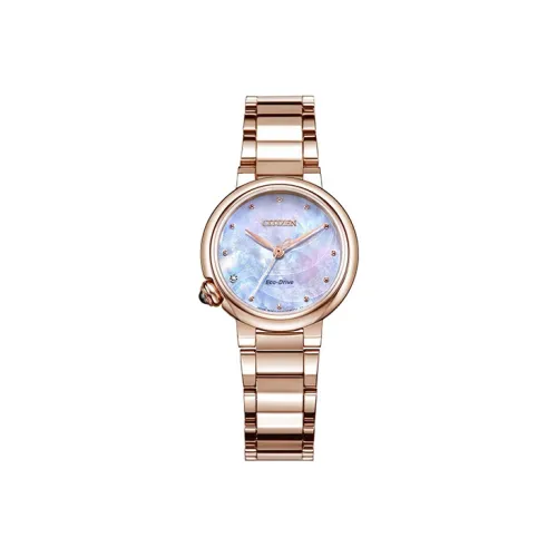 CITIZEN Световой Кварцевый Механизм Женские Экологичные Часы Drive Collection 30MM Жемчужная Раковина Цвет