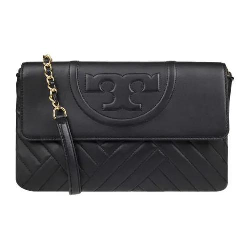 TORY BURCH Sheepskin Evening Bag Clutch Shoulder Bag Medium Women's Black