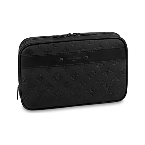 LOUIS VUITTON Сумка для туалетных принадлежностей из кожи большая мужская черная