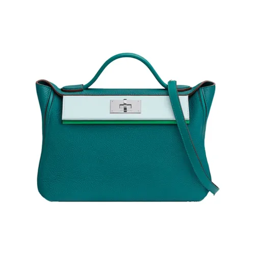 HERMES 24 24 Togo Swift Телячья кожа Сумка Сумка через плечо Сумка через плечо Женская Синяя