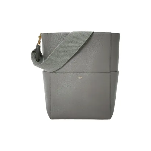 CELINE Sangle Коровья кожа крупнозернистая ведрообразная сумка переносная сумка через плечо женская