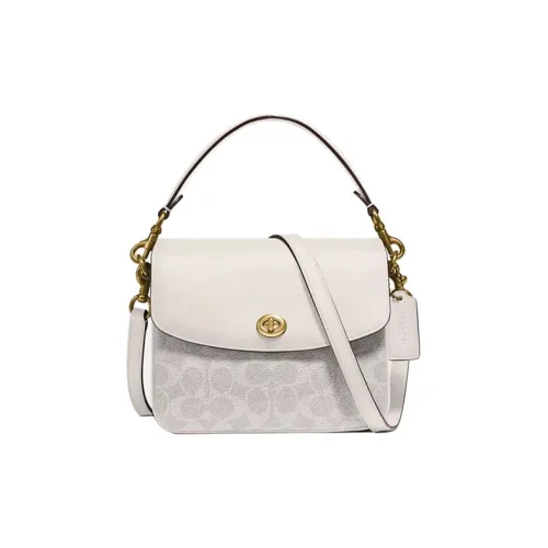 COACH Cassie Холст и Кожа Портативная Сумка через плечо Маленькая Сумка через плечо Женская Белая