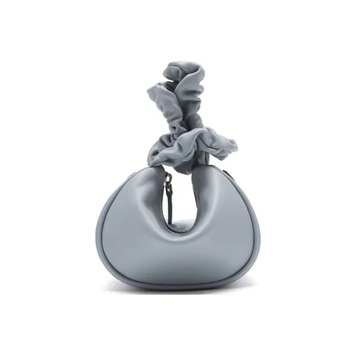 JESSIE JANE Резинка для волос из коровьей кожи Сумка-полумесяц Сумка через плечо Маленькая Унисекс Серый Белый