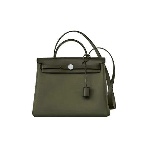 HERMES Herbag Zip Кожа Сумка Сумка через плечо Сумка через плечо Стандартная Унисекс Оливковый