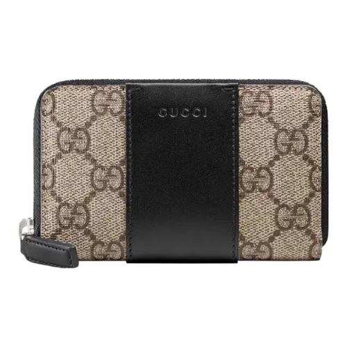 GUCCI Canvas с кожаными вставками кошелек мужской цвет эбеновое дерево черный