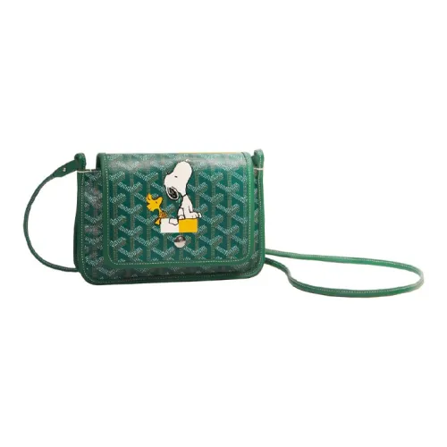 GOYARD Снупи Коллаборация Коровья кожа Холст Сумка через плечо Стандартная Женская Зеленая