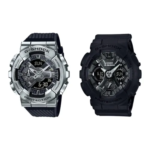 CASIO Парные часы Коллекция GM GMA Коллекция Кварцевый механизм Часы Унисекс Черный циферблат GM 110 1A+GMA S120MF 1AER