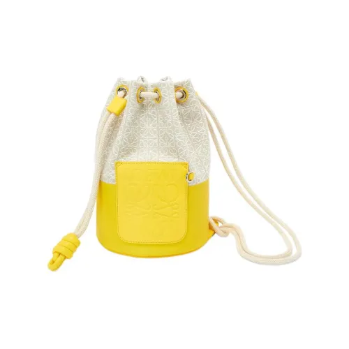 LOEWE SAILOR Корова Кожа Ведрообразная Сумка Плечевая Сумка Маленькая Женская Лимон