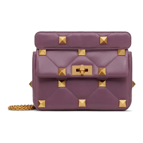 Valentino Sheepskin Large Stud Bag Crossbody Bag Shoulder Bag Women's Purple