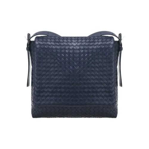 Bottega Veneta Сумка через плечо из телячьей кожи Мужская Темно-синий