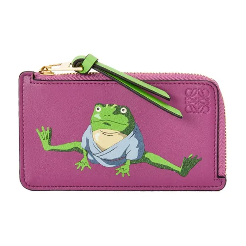 LOEWE Chihiro And Chihiro Коллаборация Телячья кожа Мелочь Кошелек Держатель для карт Унисекс Фиолетовый