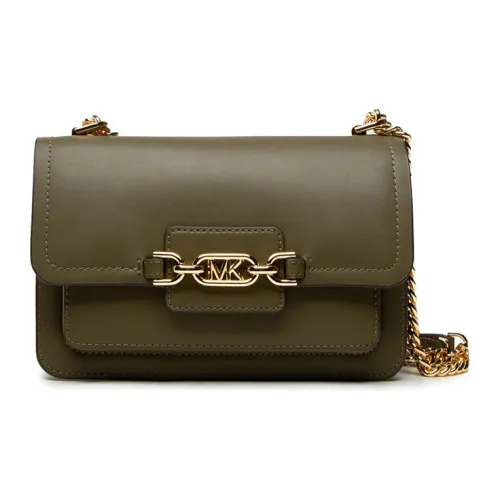 MICHAEL KORS Heather Leather Flap Bag Clutch Shoulder Bag Large Women's Olive Green