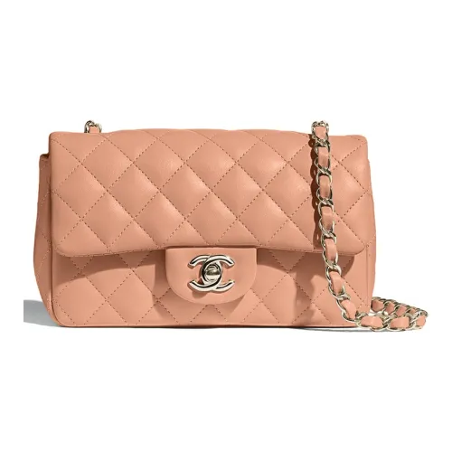 CHANEL Classic Flap CF Овчина Сумка через плечо Мини Женские Dried Rose Pink