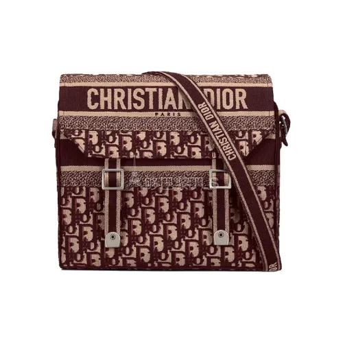 DIOR DiorCamp Холст Винтаж Стиль Преппи Курьерская Сумка Сумка через плечо Стандартная Женская Бордовая