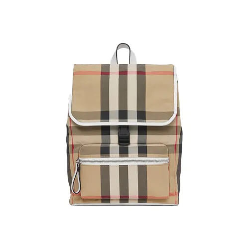 Burberry Винтаж Хлопок Рюкзак Унисекс Архивный Бежевый