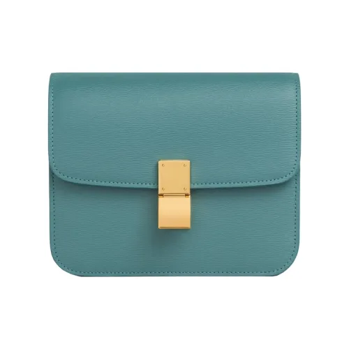 Celine Классический Bo Пробка С рельефом Воловья кожа Сумка тофу Маленькая квадратная сумка Сумка через плечо Женская