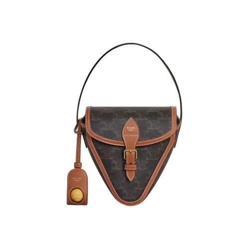 CELINE Triomphe Холст Треугольная Сумка Сумка Унисекс Рыжевато-коричневый Синий