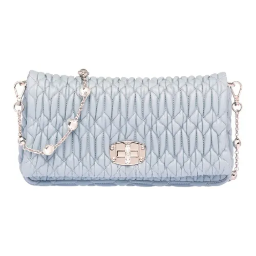 MIU MIU Sheepskin Bag Shoulder Bag Women's Sky Blue