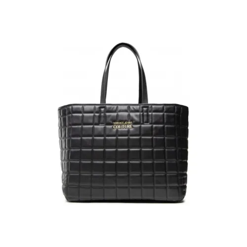 VERSACE JEANS COUTURE Кожа Тоут Сумка Сумка для покупок Сумка на плечо Сумка Женская Черная