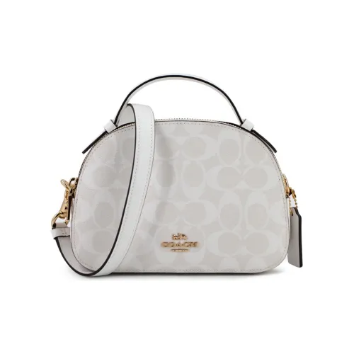 COACH Serena PVC Маньтоу Сумка Купольная Сумка Круглая Сумка Портативная Сумка через плечо Сумка через плечо Женская Белая