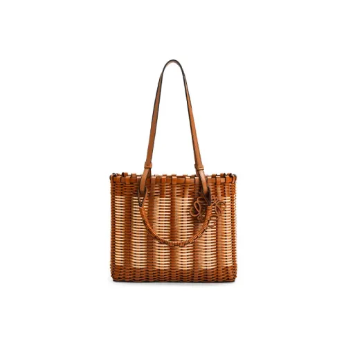 LOEWE Anagram Ткань из соломы ротанг телячья кожа сумка через плечо сумка дорожная сумка женская коричневый