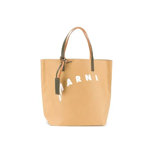 MARNI Целлюлозная сумка-тоут женская коричневая