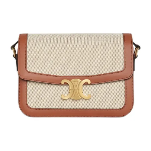 CELINE Triomphe Arc De Triomphe Ткань и Коровья кожа Сумка через плечо Сумка-тоут Сумка через плечо Сумка на плечо Женская