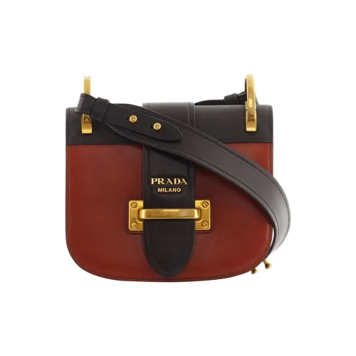 PRADA Корова Кожа Спина Сумка через плечо Женская Черная Красная Многоцветная