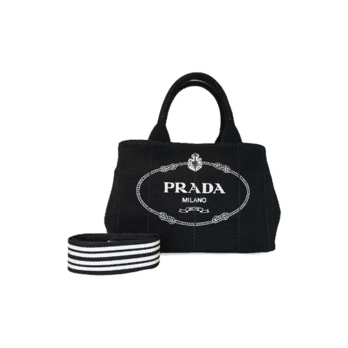 PRADA Холст с принтом холстовая сумка плечевая сумка женская черная