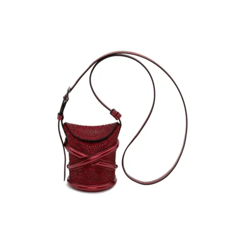 Alexander McQueen THE CURVE BAG Телячья кожа Сумка через плечо Мини Женская Красная