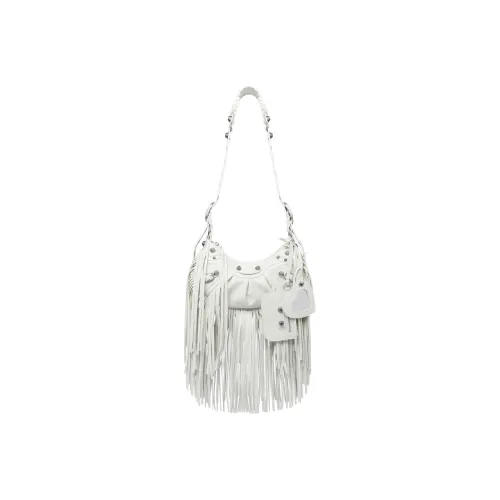 Balenciaga Le Cagole Овчина Одно плечо Сумка Маленькая Женская Белая