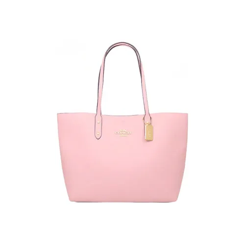 COACH Town Кожа Тоут Сумка Сумка для покупок Сумка через плечо Женская Вишневый цветок Розовый