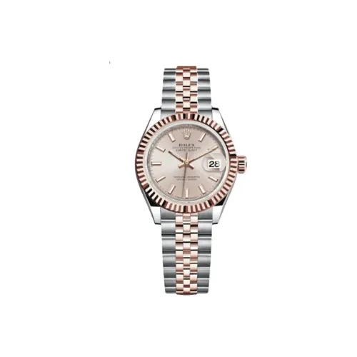 ROLEX Женская коллекция Logbook Автоматический механический механизм Часы 28 мм Серебристый циферблат