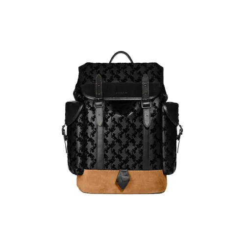 COACH Hitch Кожа с Замшей Рюкзак Большой Мужской Черный