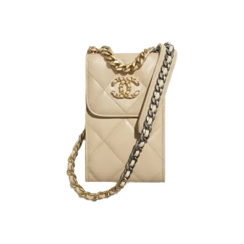 CHANEL Козья кожа Маленькая сумка чехол для телефона сумка через плечо женская бежевый