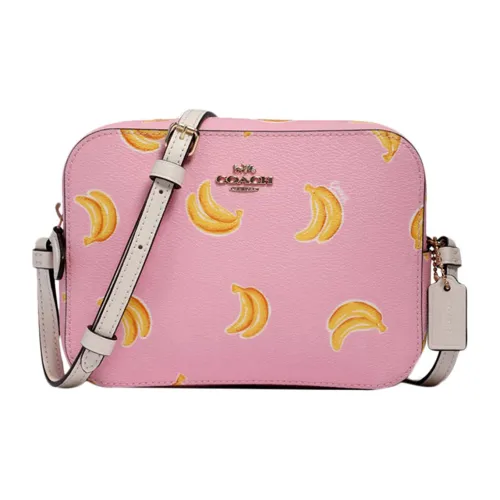 COACH Camera с коровьей кожей и ПВХ Camera сумка через плечо маленькая женская розовая