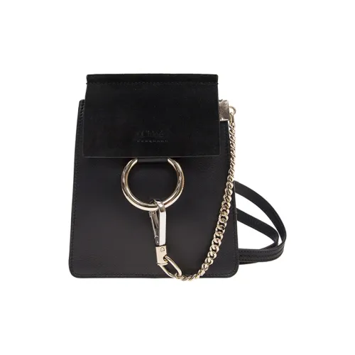 Chloe Faye Замша Телячья кожа Сумка Сумка через плечо Маленькая Женская Черная