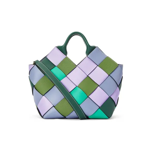 LOEWE Surplus Классический Телячья кожа Корзинка-сумка Сумка через плечо Сумка Маленькая Женская Фуксия Зеленый
