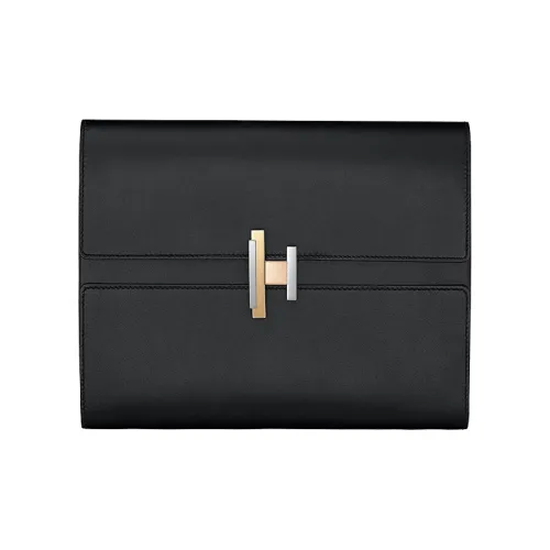 HERMES Cinhetic Телячья кожа Ручная Сумка через плечо Женская Черная