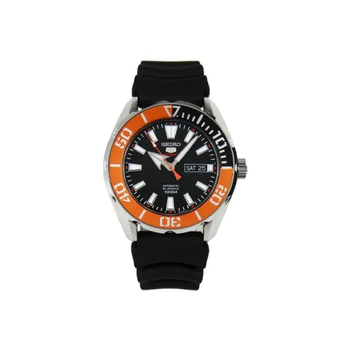 SEIKO Механический механизм Мужские часы Seiko5 48 мм Черные