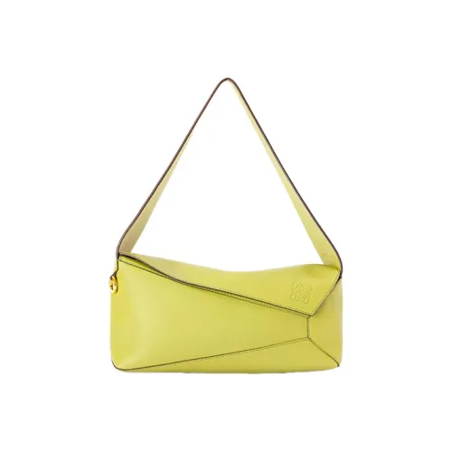 LOEWE Puzzle Hobo Напп-Кожа Плечевая Сумка Сумка через плечо Женская Лимонная