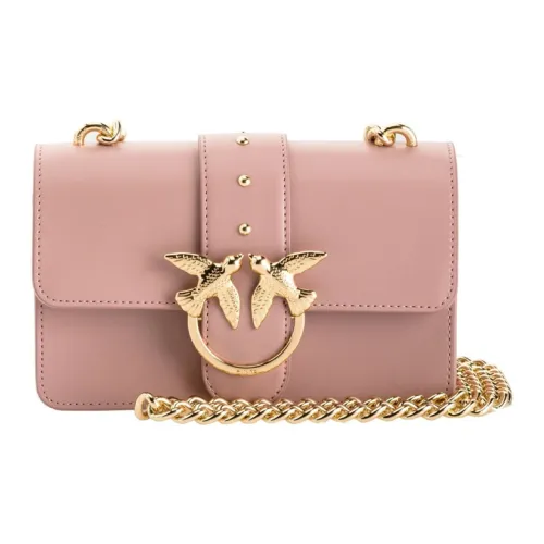 PINKO Love IconSIMPLY Коровья кожа Swallow Сумка Сумка через плечо Сумка на плечо Женская Персиково-розовая