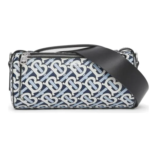 Burberry The Barrel Холст Цилиндрическая Сумка Сумка через плечо Путешественная Сумка Сумка Сумка через плечо Мини Женская Кобальт Белый