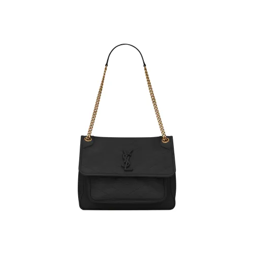 SAINT LAURENT Niki Lambskin Hobo Bag Crossbody Bag Shoulder Bag Women's Black