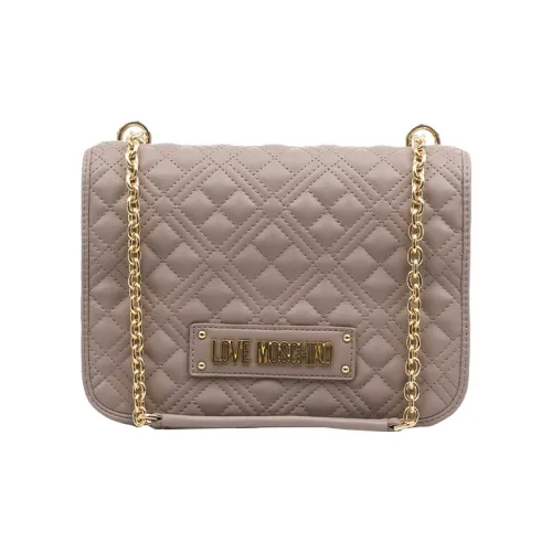 MOSCHINO Сумка через плечо из кожи женская серая