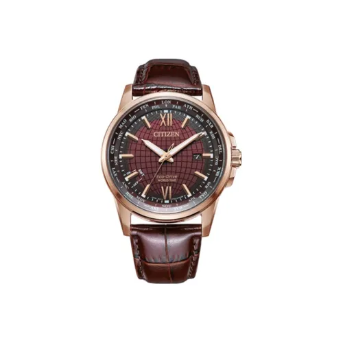 CITIZEN Ecology Drive Collection Кварцевый механизм Коровья кожа Ремень Часы Мужские Красный Циферблат часов