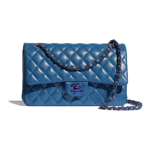CHANEL Lambskin Rainbow Metal Chain Crossbody Bag Crossbody Bag Shoulder Bag Women's Blue CHANEL Овечья шкура и Радужный металл с цепочкой сумка через плечо сумка на плечо женская синяя
