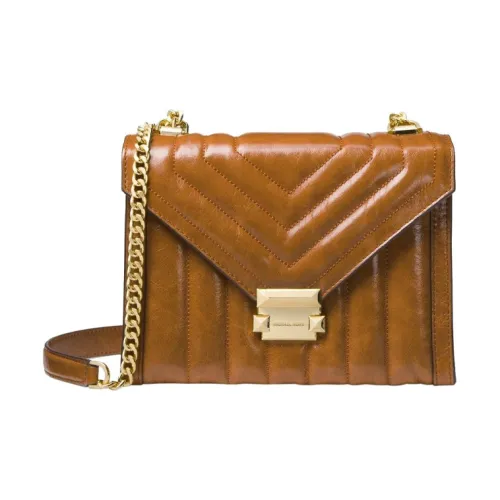 MICHAEL KORS Whitney Телячья кожа Конверт Сумка через плечо Большая Женская Коричневая