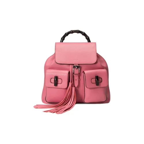 GUCCI Бамбук Коровья кожа Рюкзак Женские Розовый